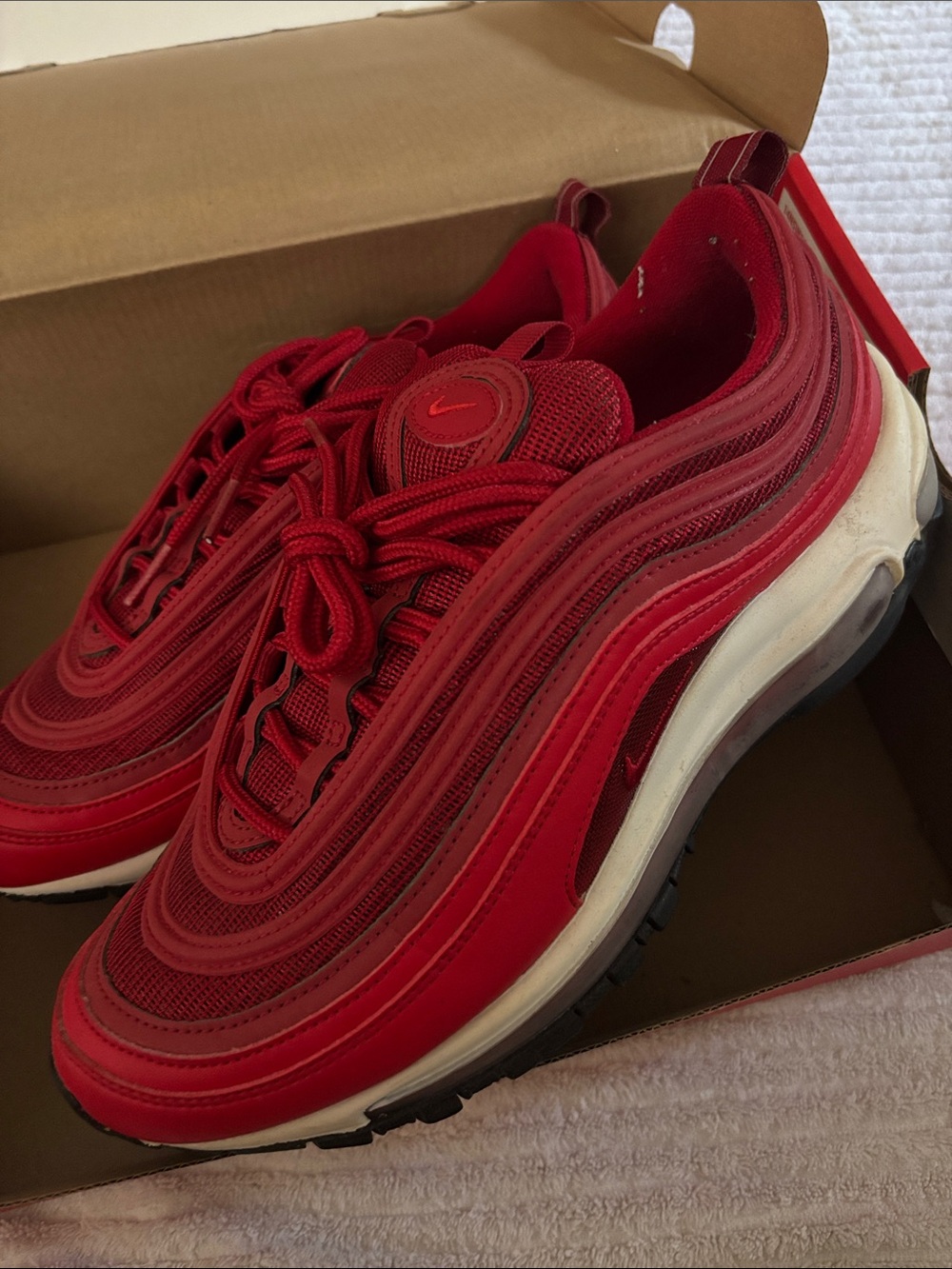 Nike Red Men's Air Max 97 Athletic Sneakers